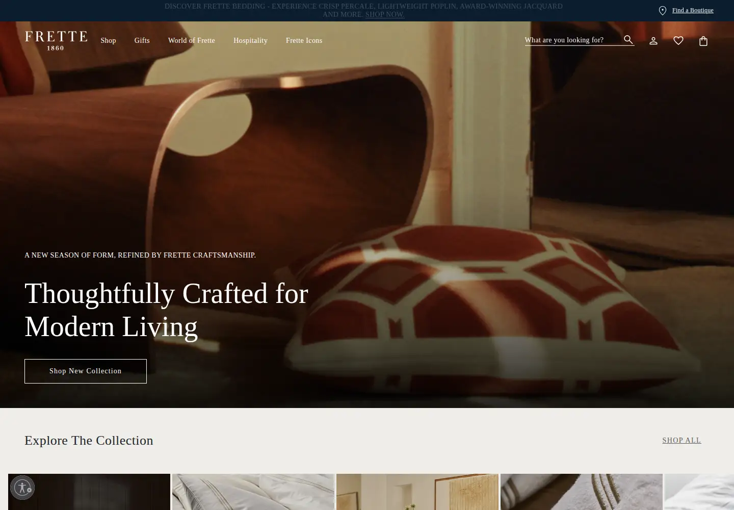 Captured homepage of frette.com in the current scan