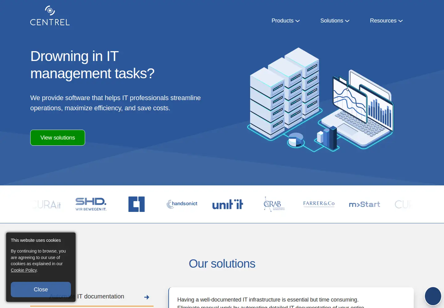 Screenshot of centrel-solutions.com
