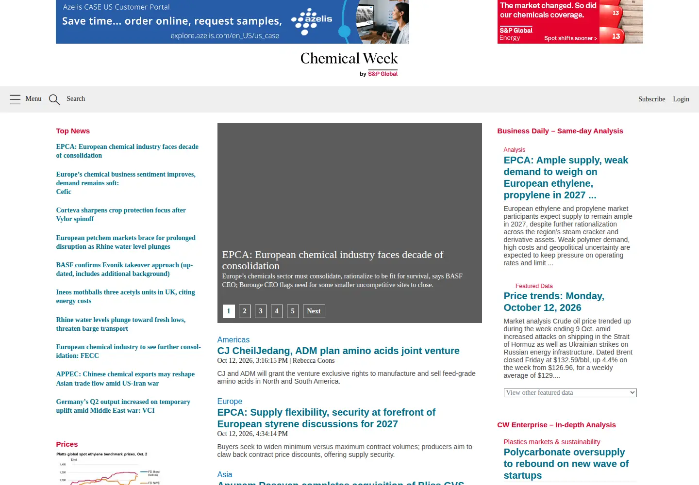 Screenshot of chemweek.com