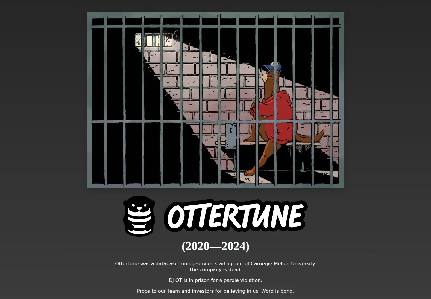 Captured homepage of ottertune.com in the current scan