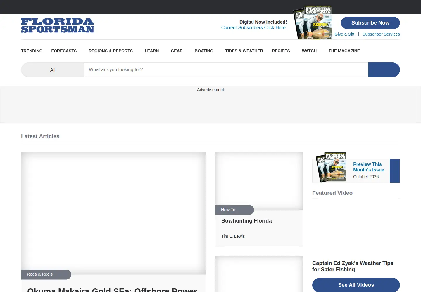 Screenshot of floridasportsman.com