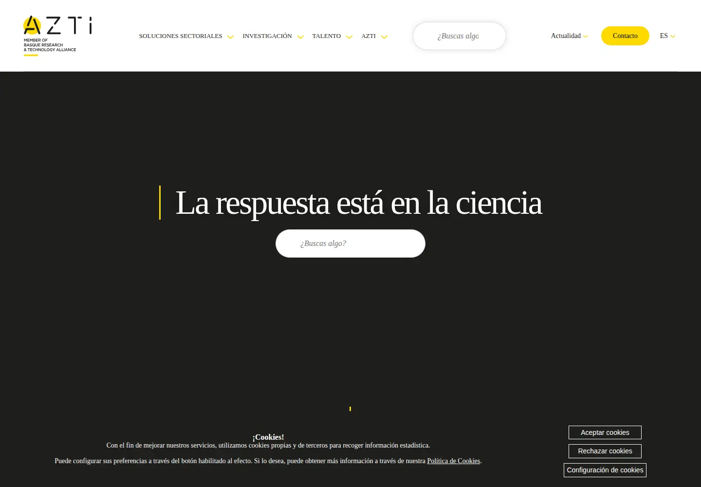 Captured homepage of azti.es in the current scan