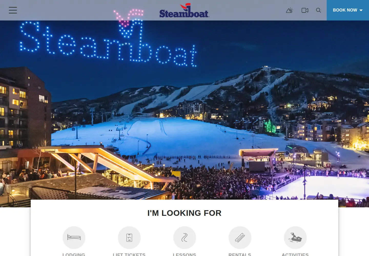 Captured homepage of steamboat.com in the current scan