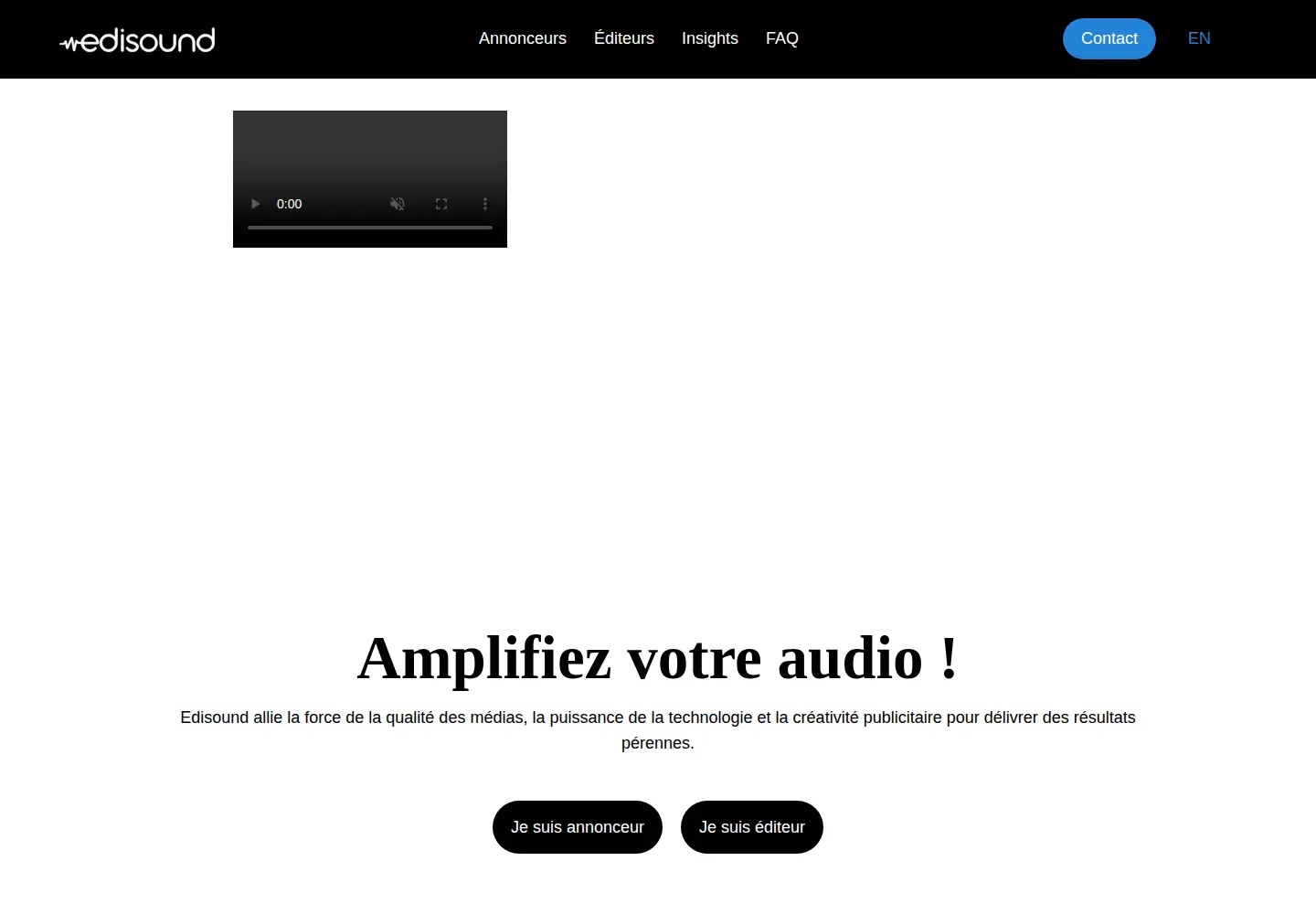 Captured homepage of edisound.com in the current scan