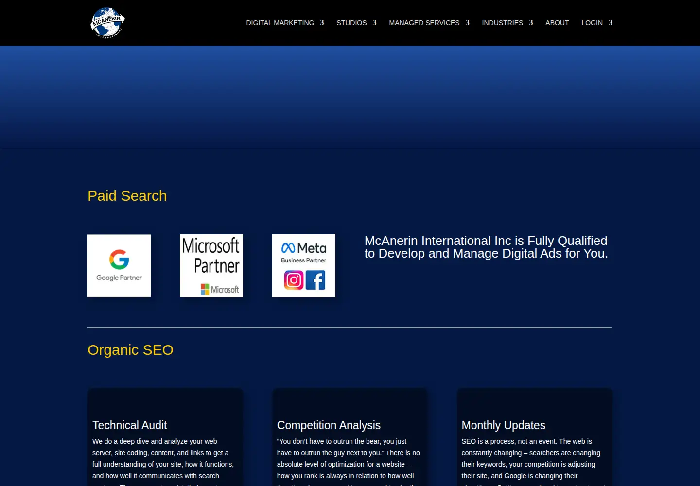 Screenshot of mcanerin.com