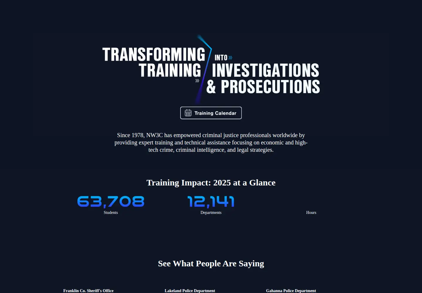 Captured homepage of nw3c.org in the current scan