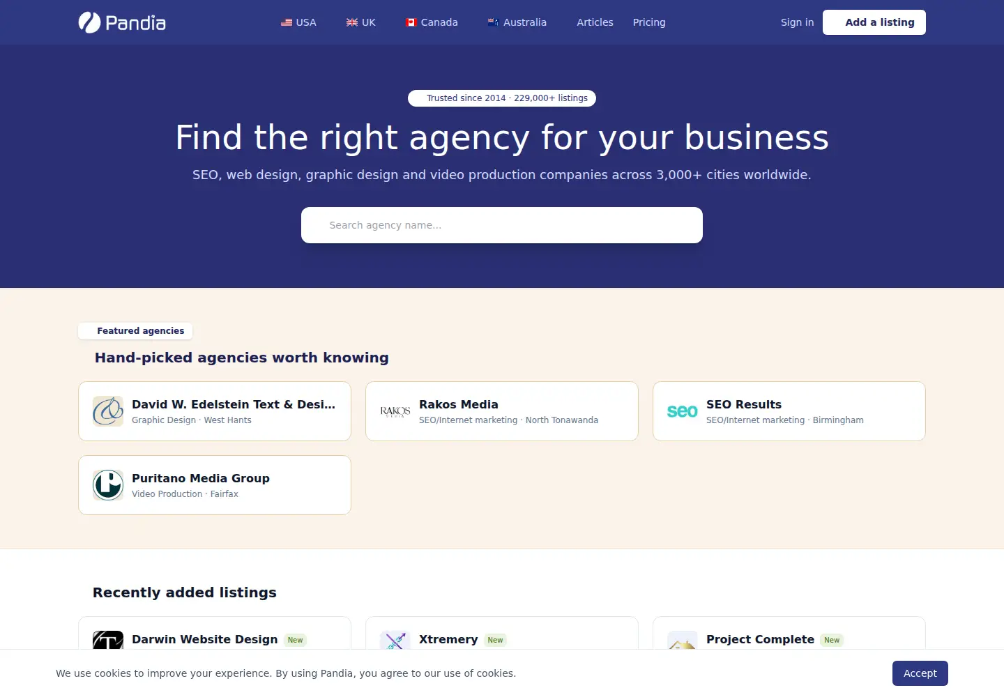 Screenshot of pandia.com