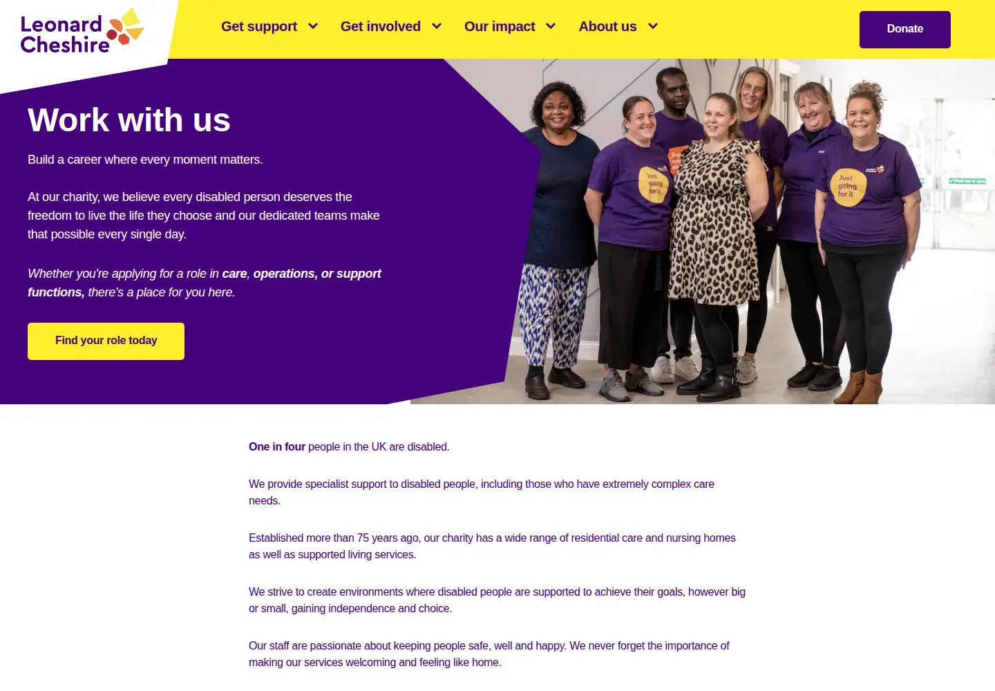 Screenshot of leonardcheshire.org