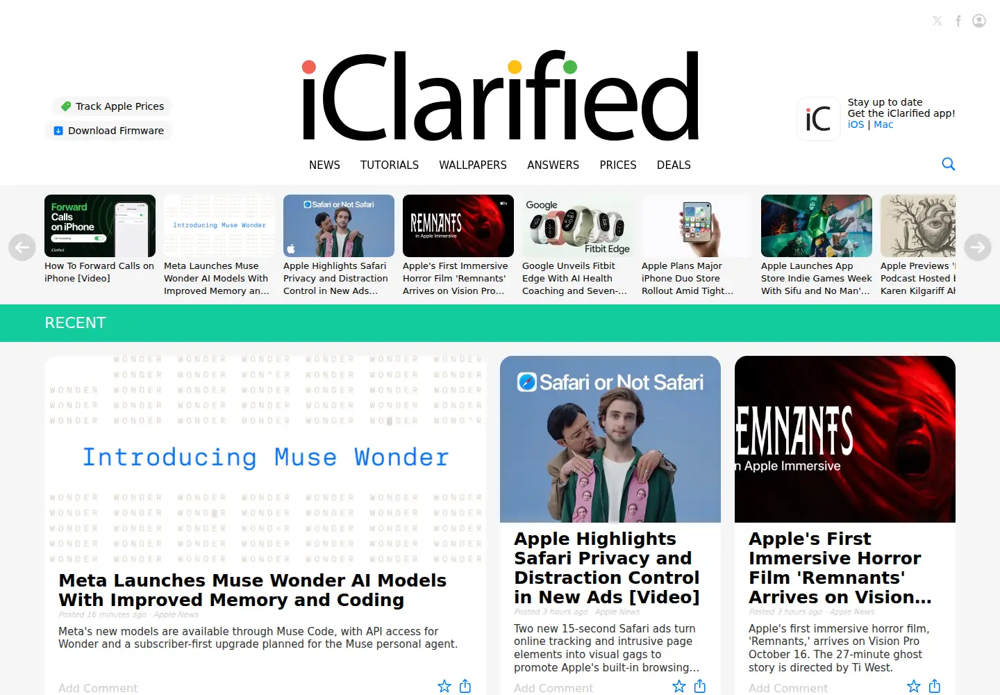 Screenshot of iclarified.com