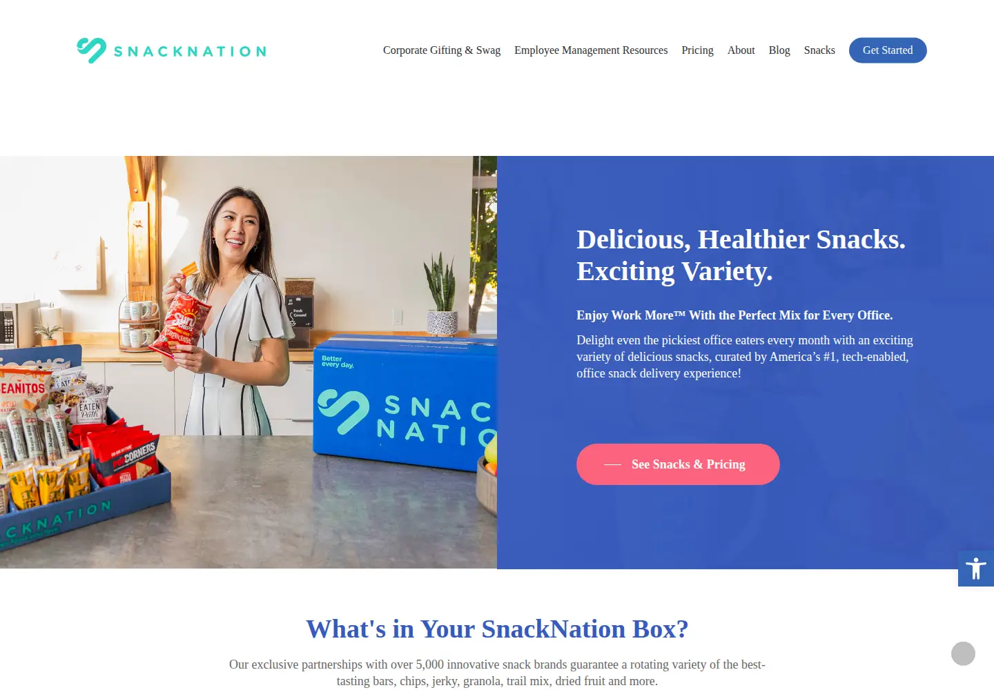 Screenshot of snacknation.com
