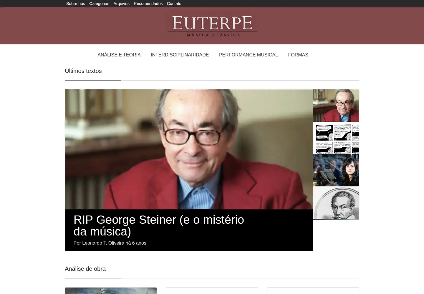 Screenshot of euterpe.blog.br