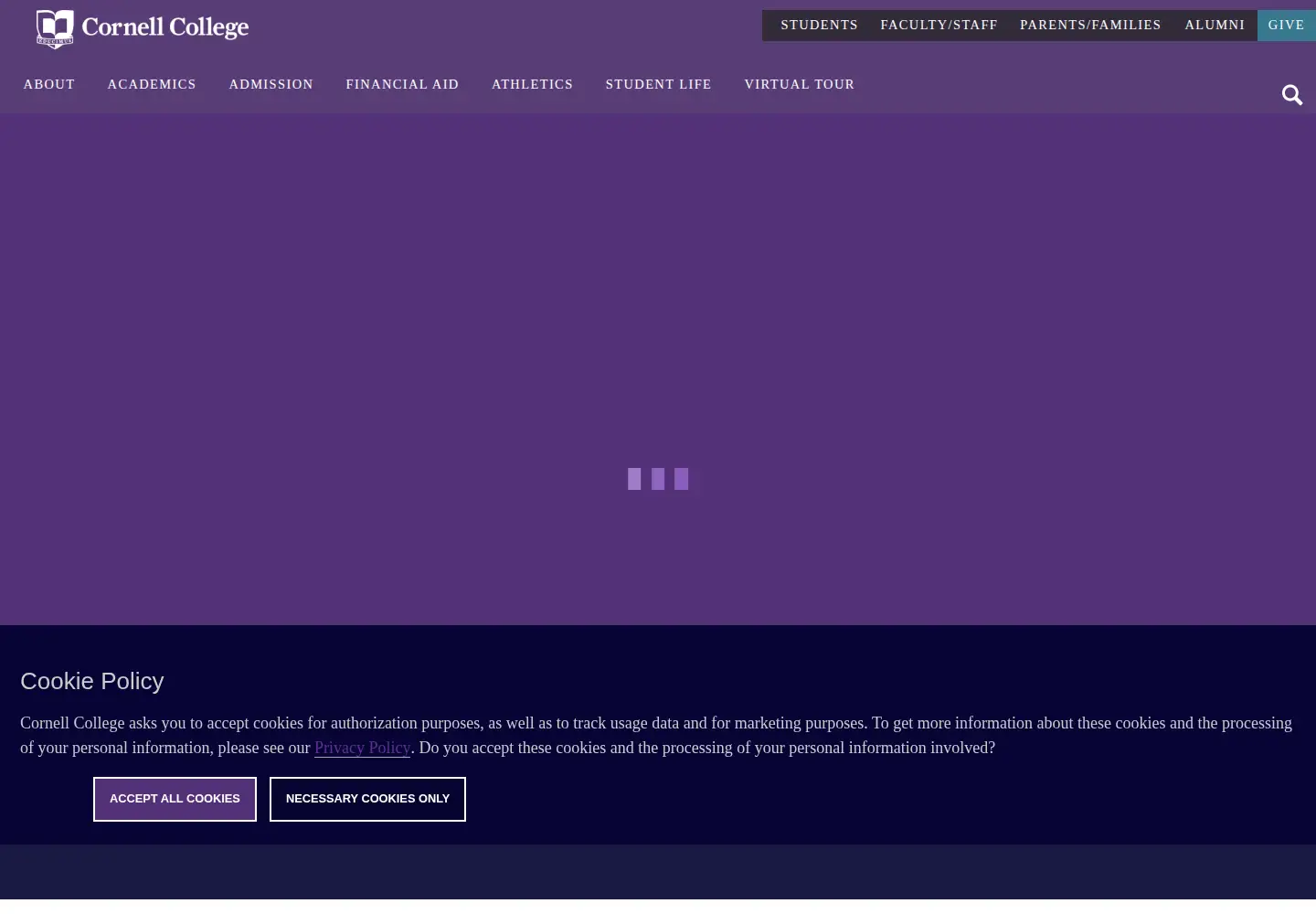Screenshot of cornellcollege.edu