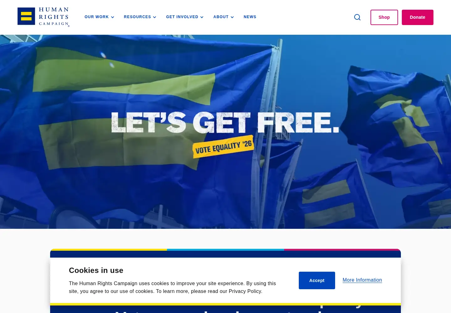 Screenshot of hrc.org