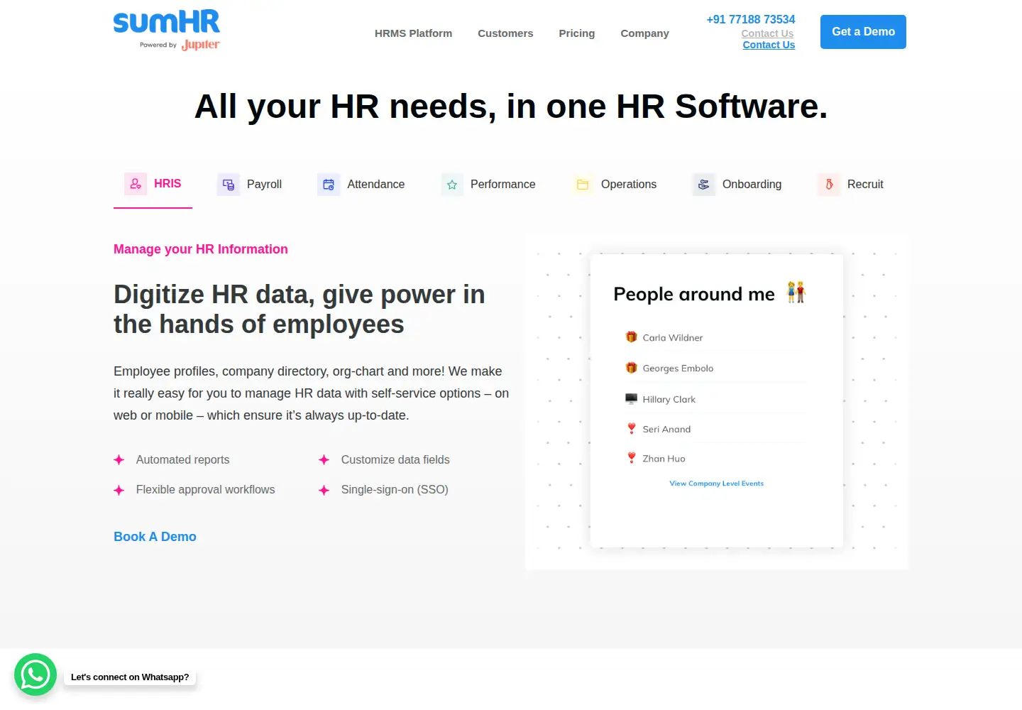 Captured homepage of sumhr.com in the current scan