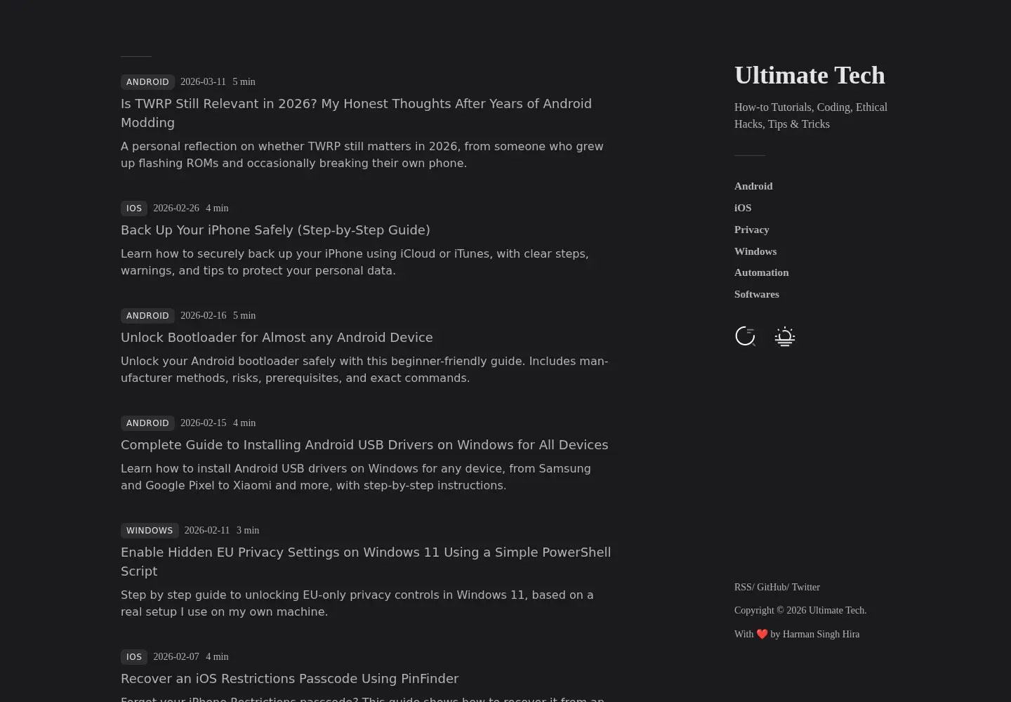 Screenshot of ultimatetech.org