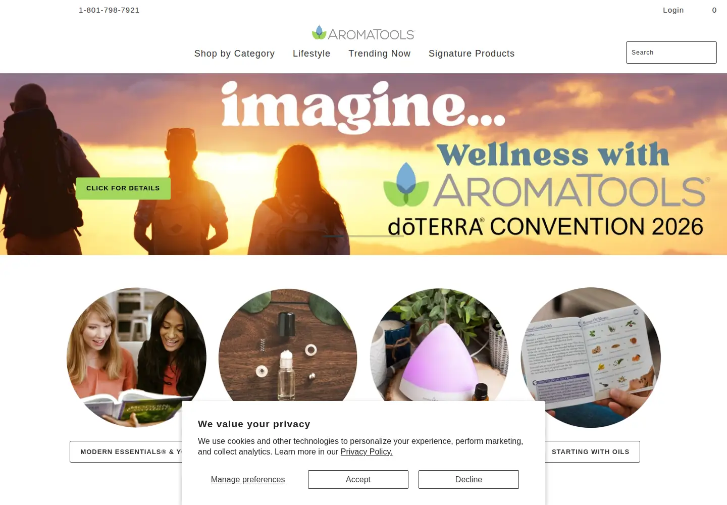 Captured homepage of aromatools.com in the current scan