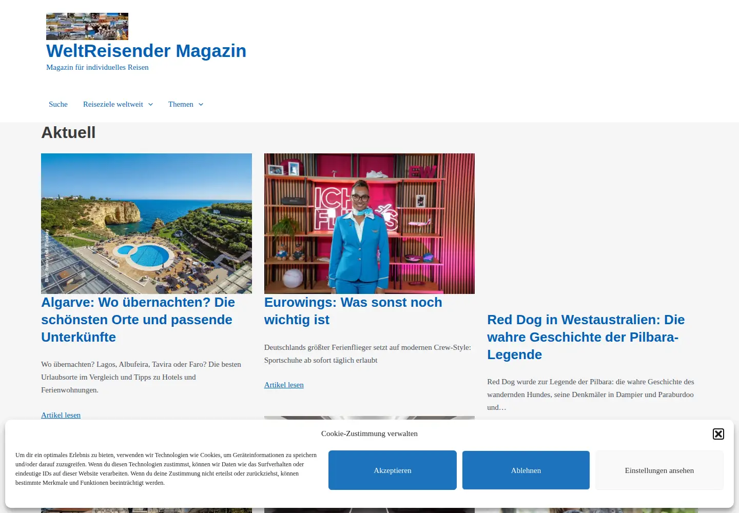 Screenshot of weltreisender.net