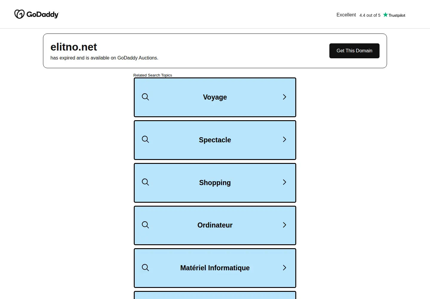 Captured homepage of elitno.net in the current scan