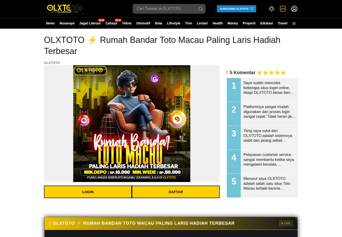 Captured homepage of subterock.com in the current scan