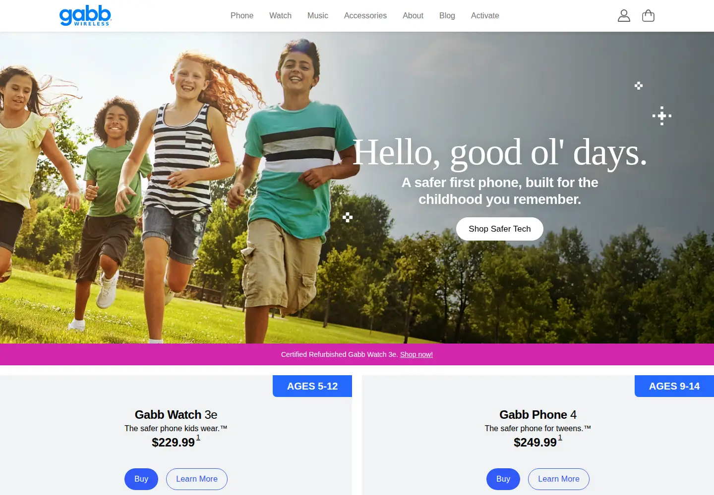 Screenshot of gabb.com