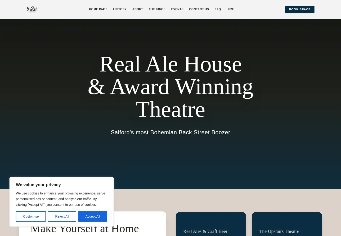 Screenshot of kingsarmssalford.com