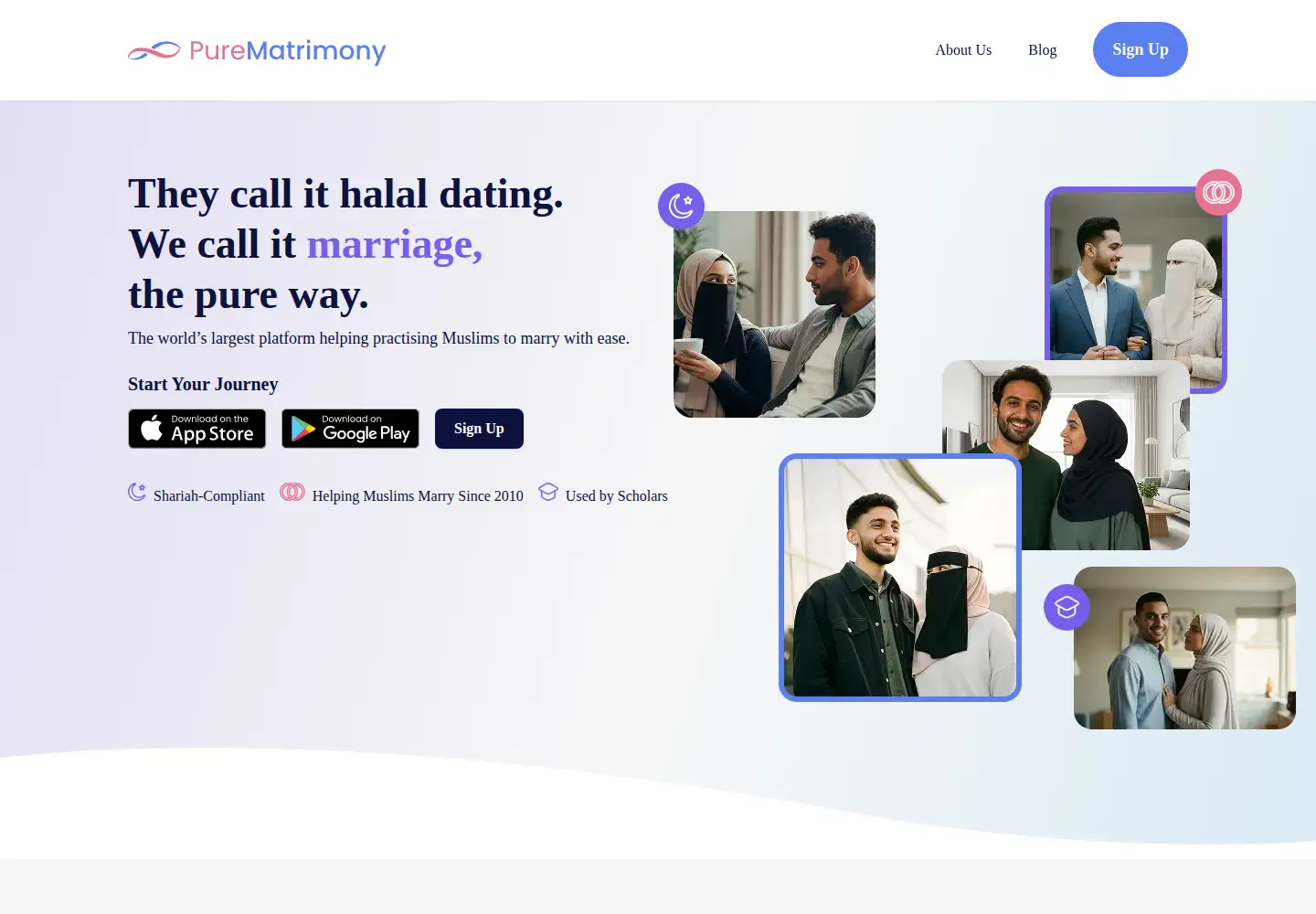 Captured homepage of purematrimony.com in the current scan