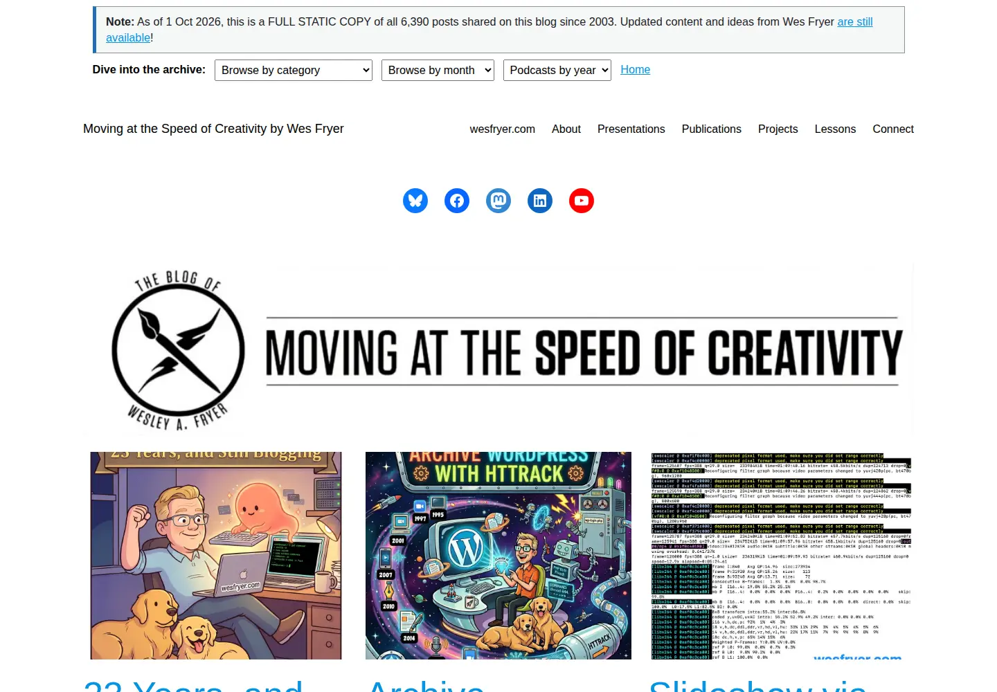 Screenshot of speedofcreativity.org