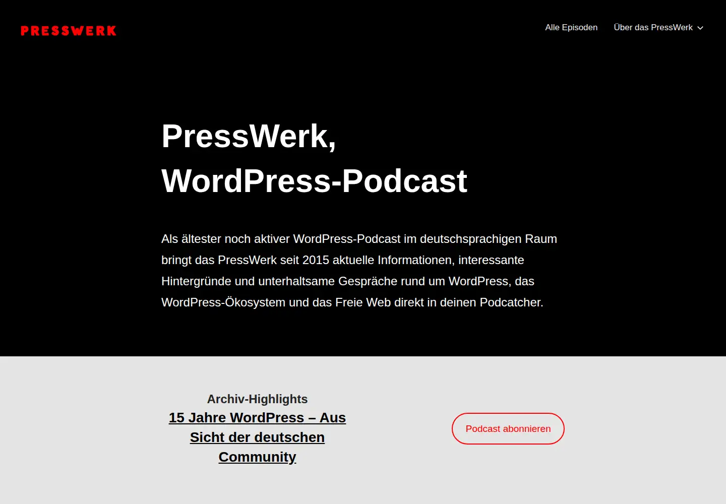 Captured homepage of presswerk.net in the current scan