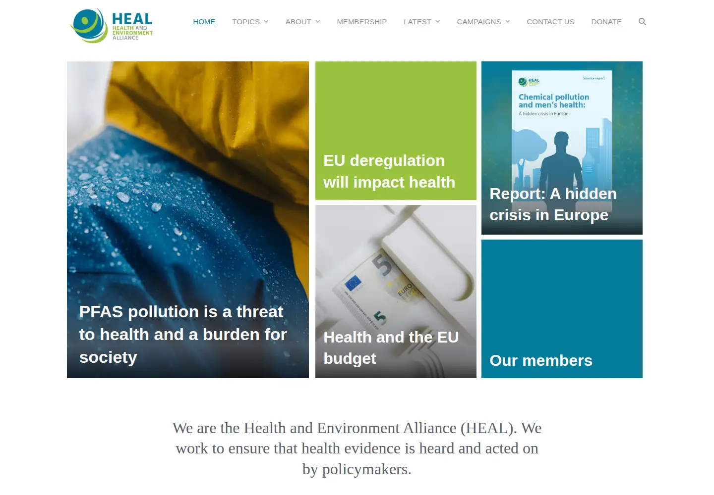 Captured homepage of env-health.org in the current scan
