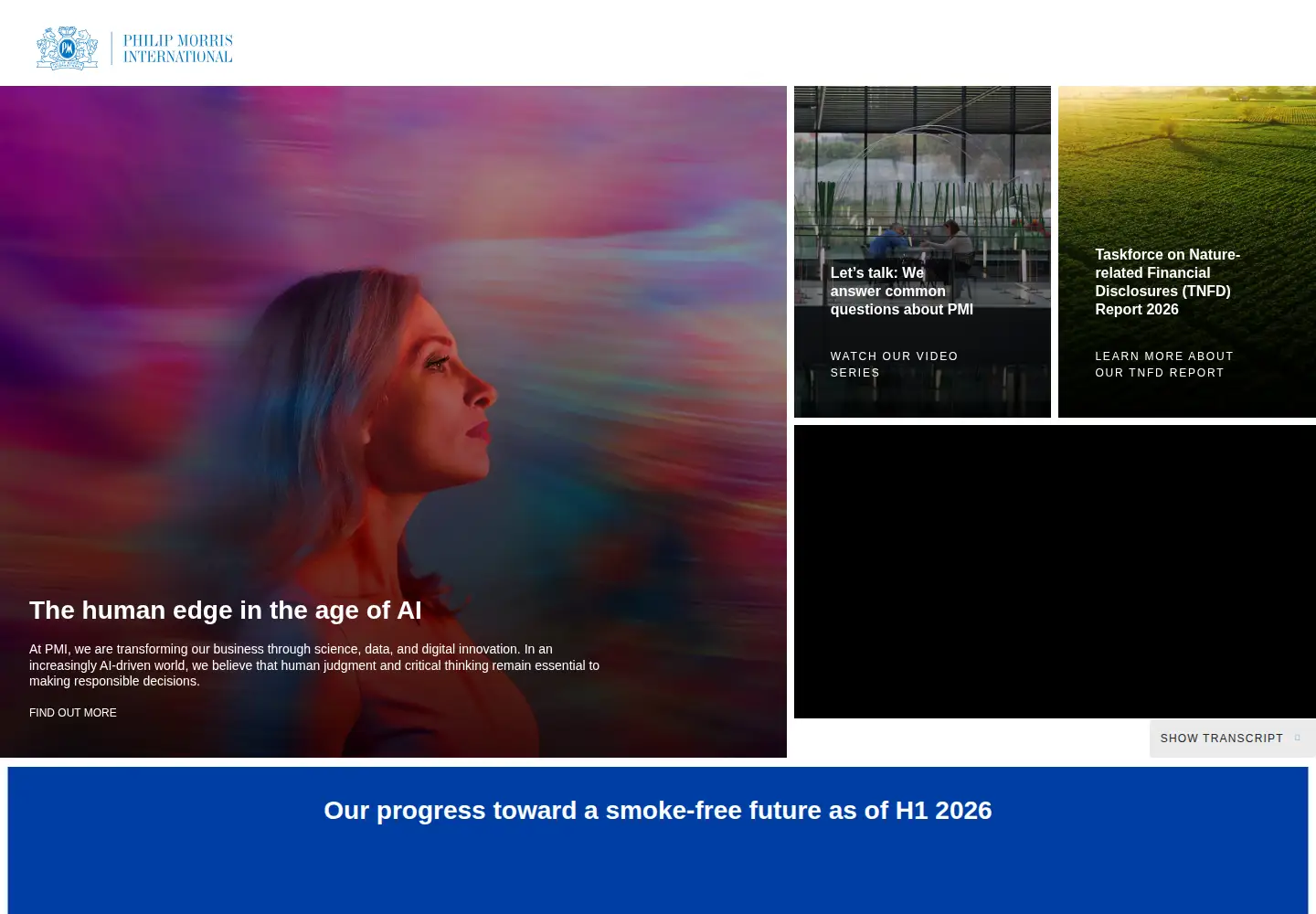 Screenshot of pmi.com