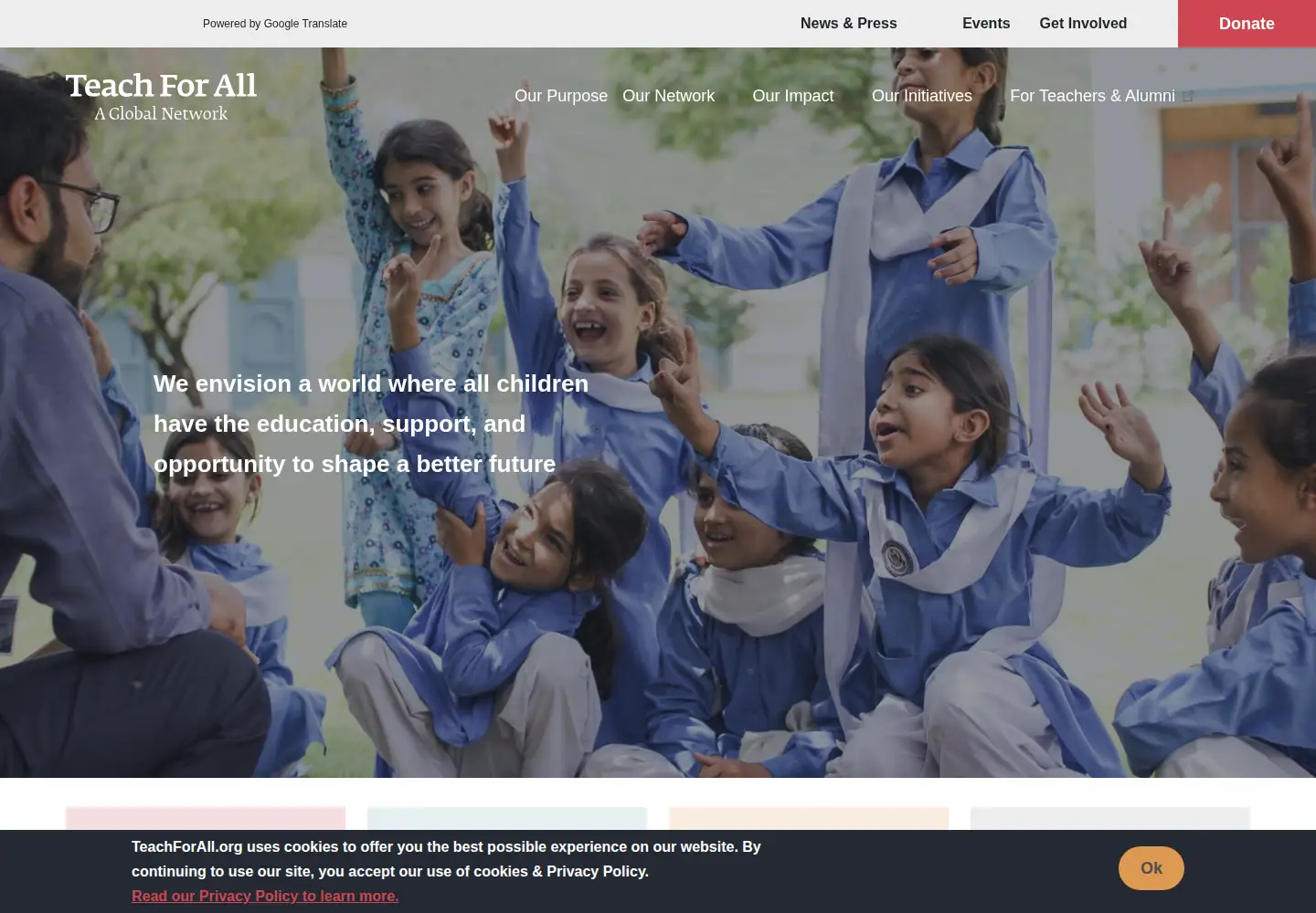 Screenshot of teachforall.org