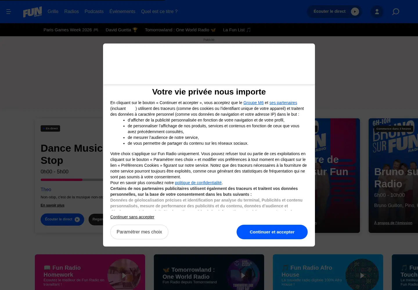 Screenshot of funradio.fr