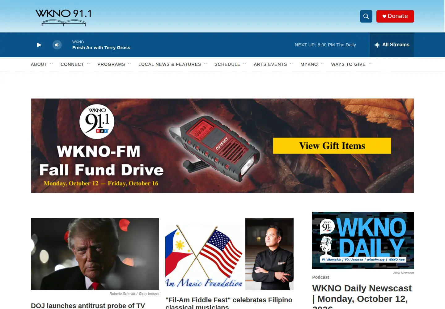 Screenshot of wknofm.org