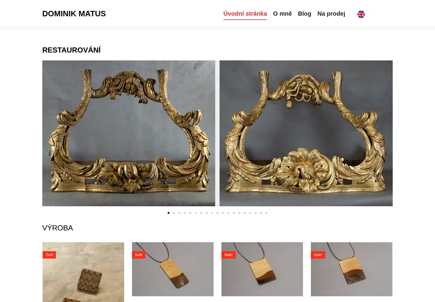 Captured homepage of dominikmatus.cz in the current scan