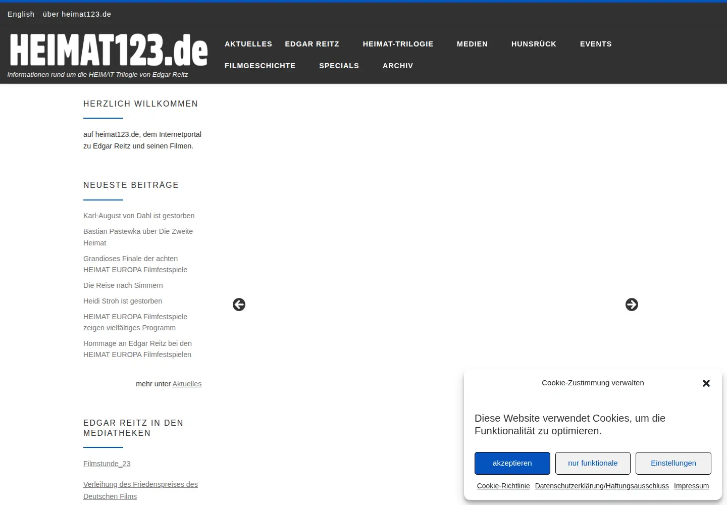 Captured homepage of heimat123.de in the current scan