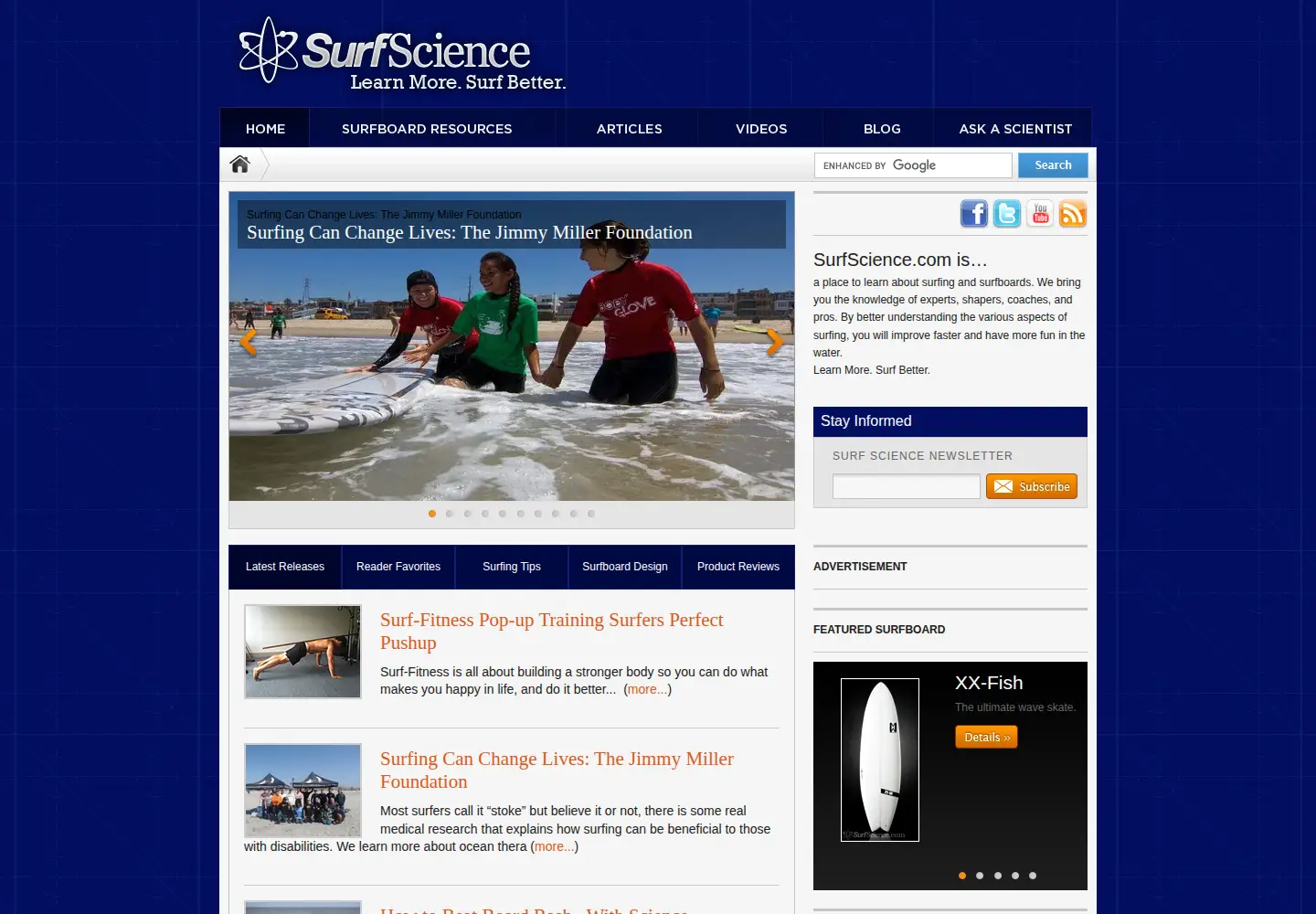 Screenshot of surfscience.com