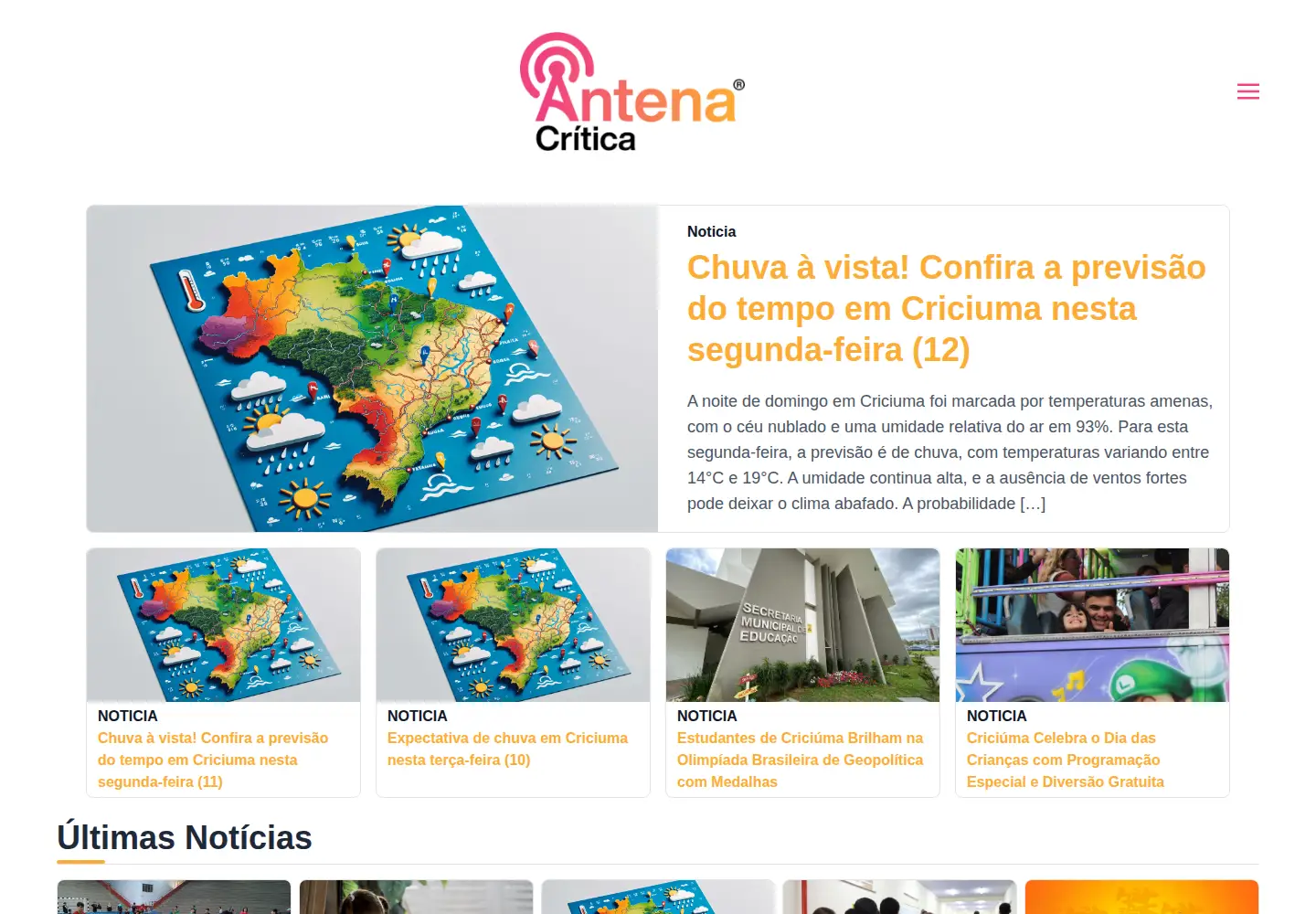 Captured homepage of antenacritica.com.br in the current scan