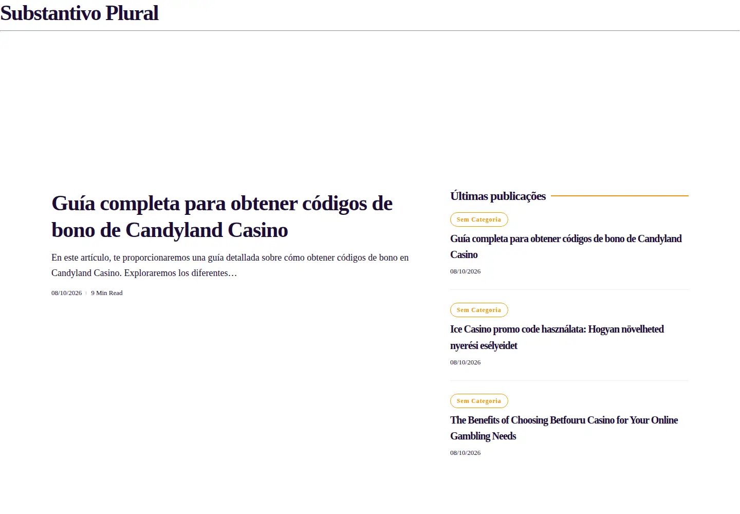 Screenshot of substantivoplural.com.br