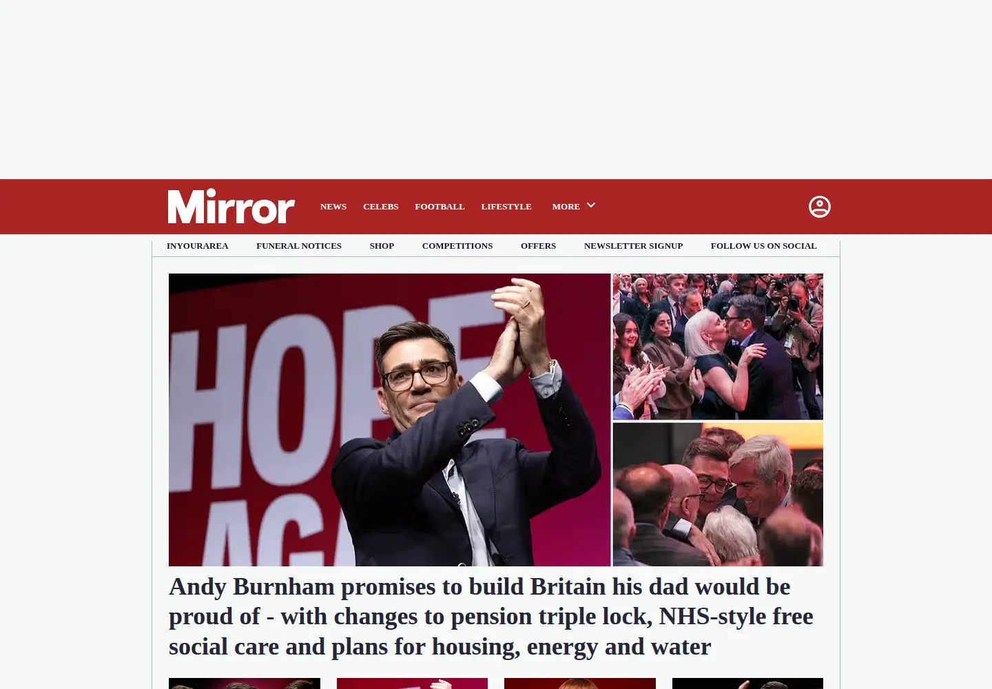 Screenshot of mirror.co.uk