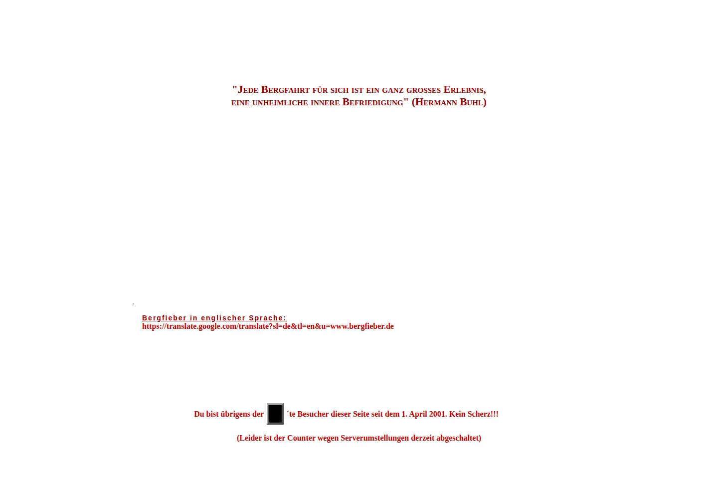 Screenshot of bergfieber.de