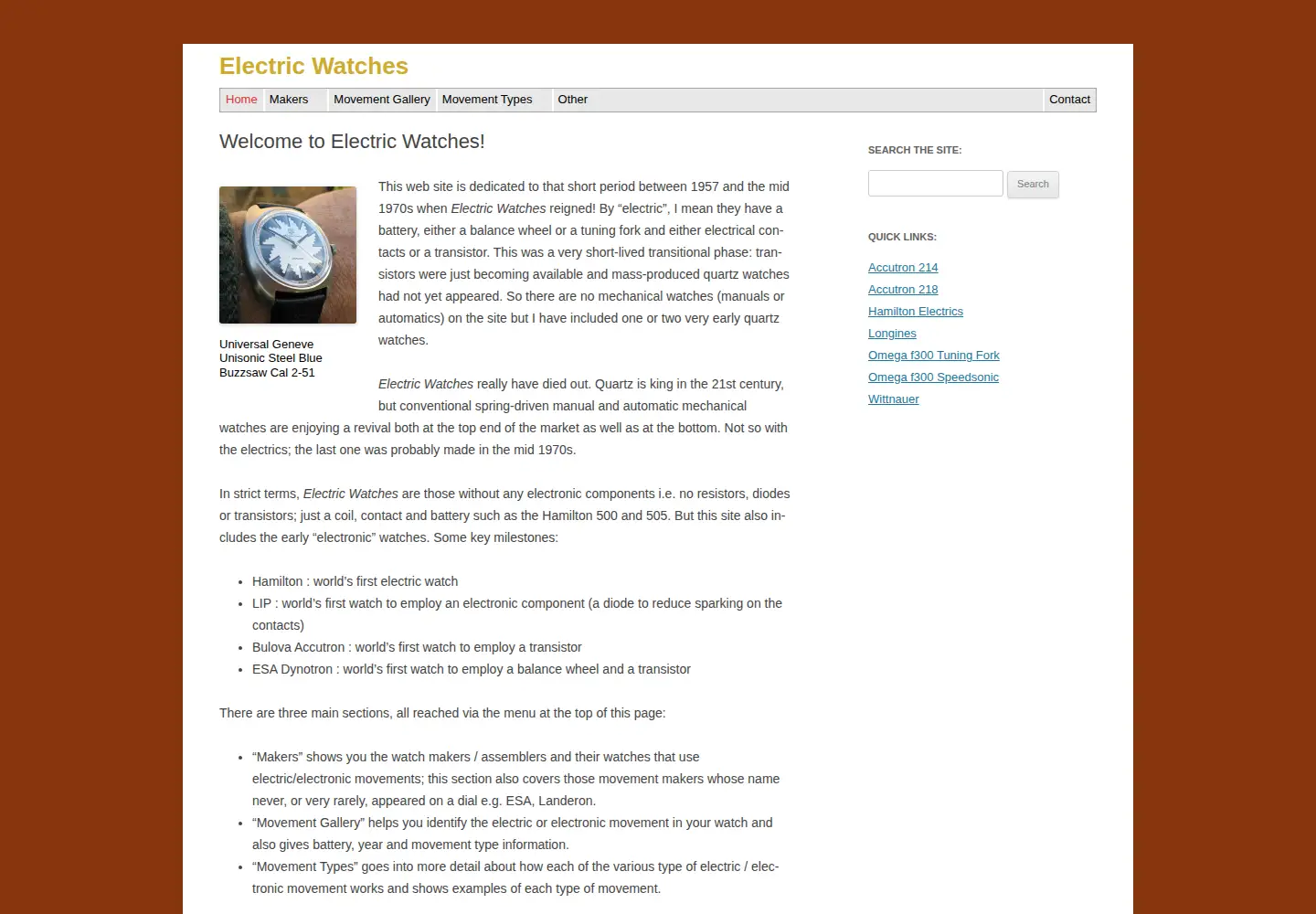 Screenshot of electric-watches.co.uk