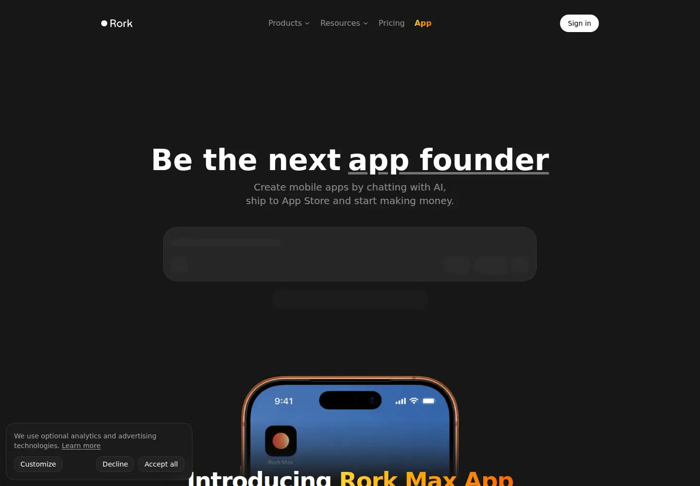 Screenshot of rork.com