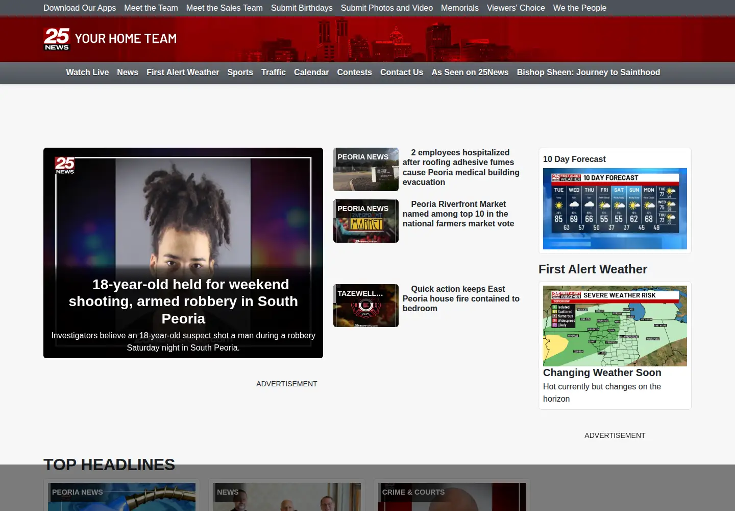 Screenshot of 25newsnow.com