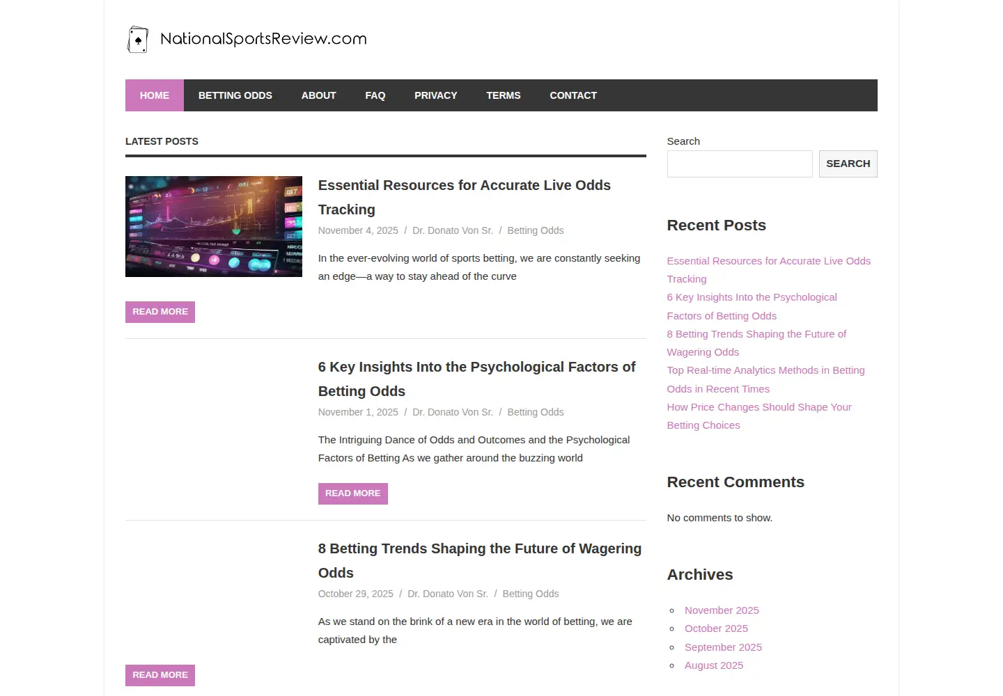 Screenshot of nationalsportsreview.com