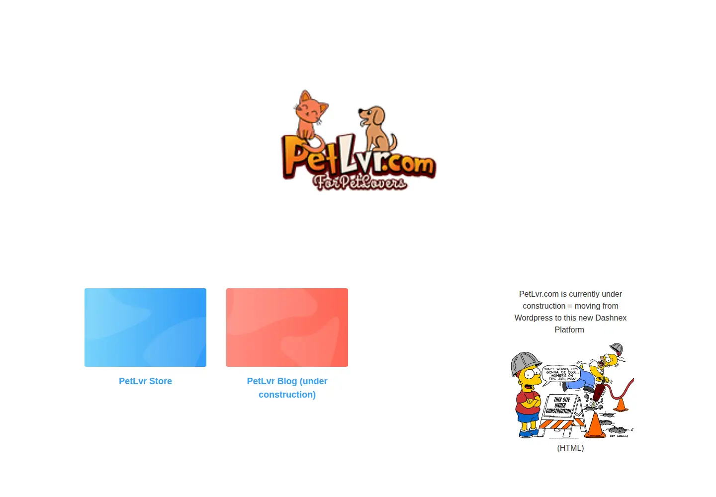 Captured homepage of petlvr.com in the current scan