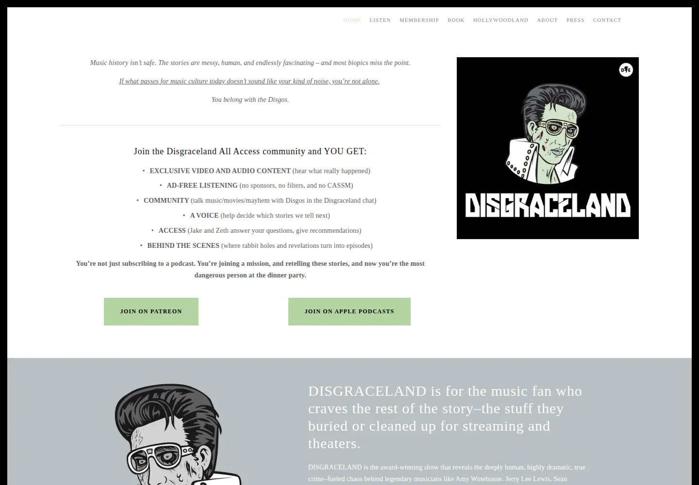 Screenshot of disgracelandpod.com