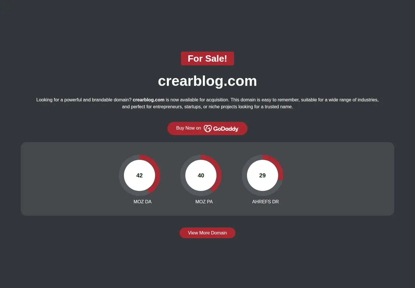 Captured homepage of crearblog.com in the current scan