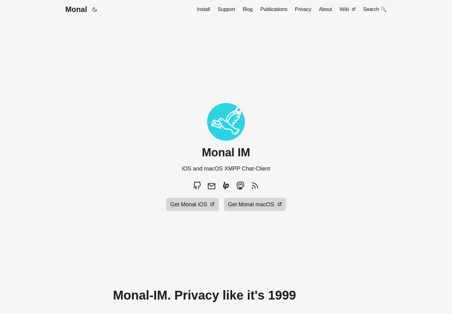 Screenshot of monal-im.org