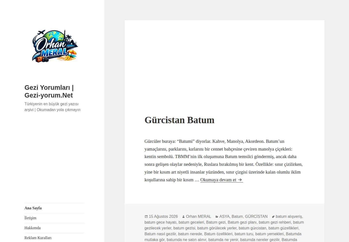 Captured homepage of gezi-yorum.net in the current scan