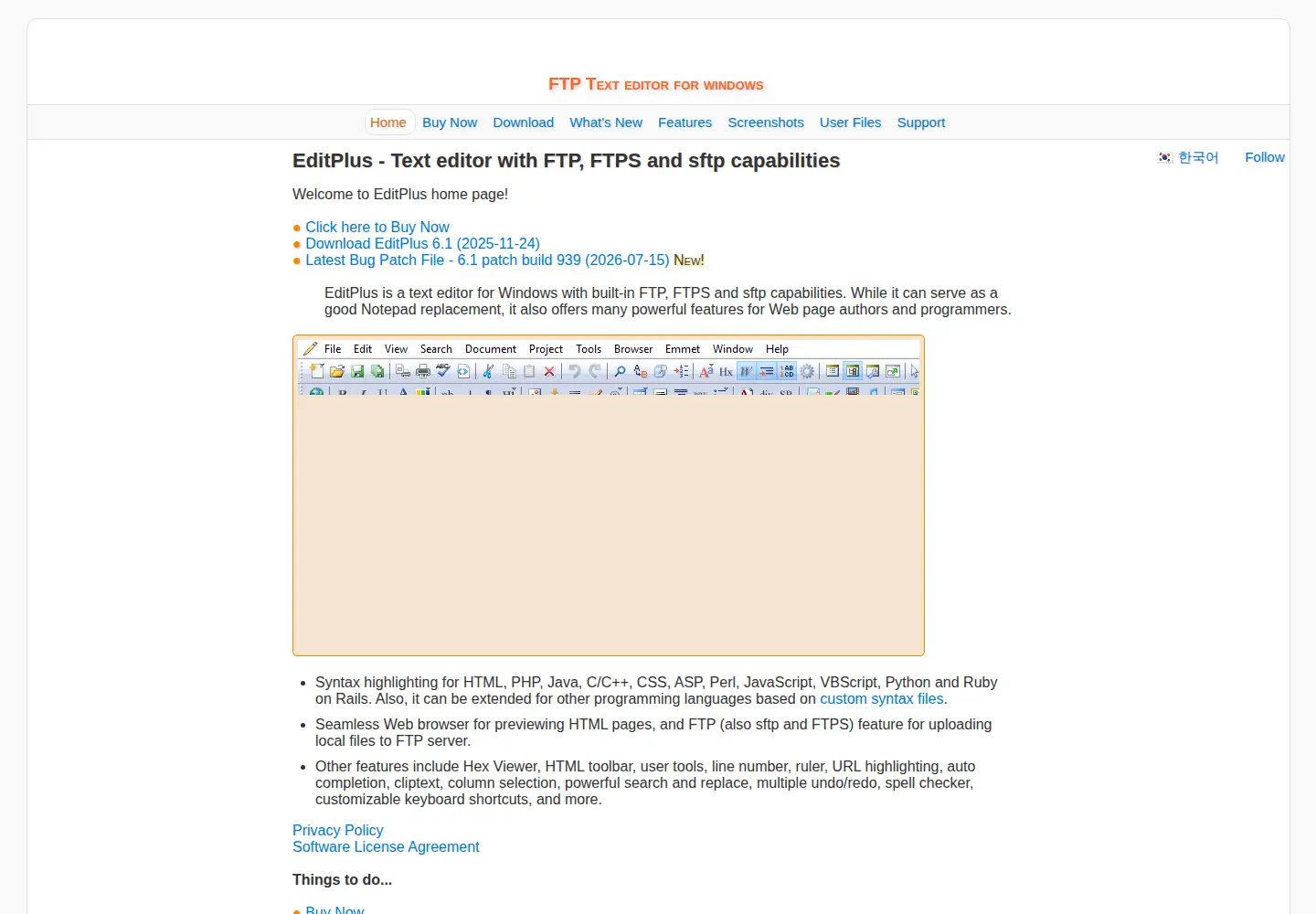 Screenshot of editplus.com